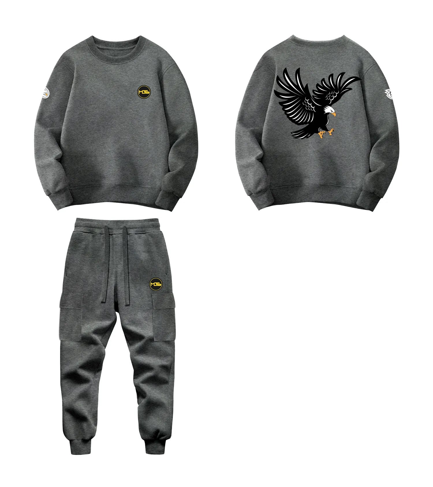 Tracksuit BANGI com punhos elásticos e capuz ajustável